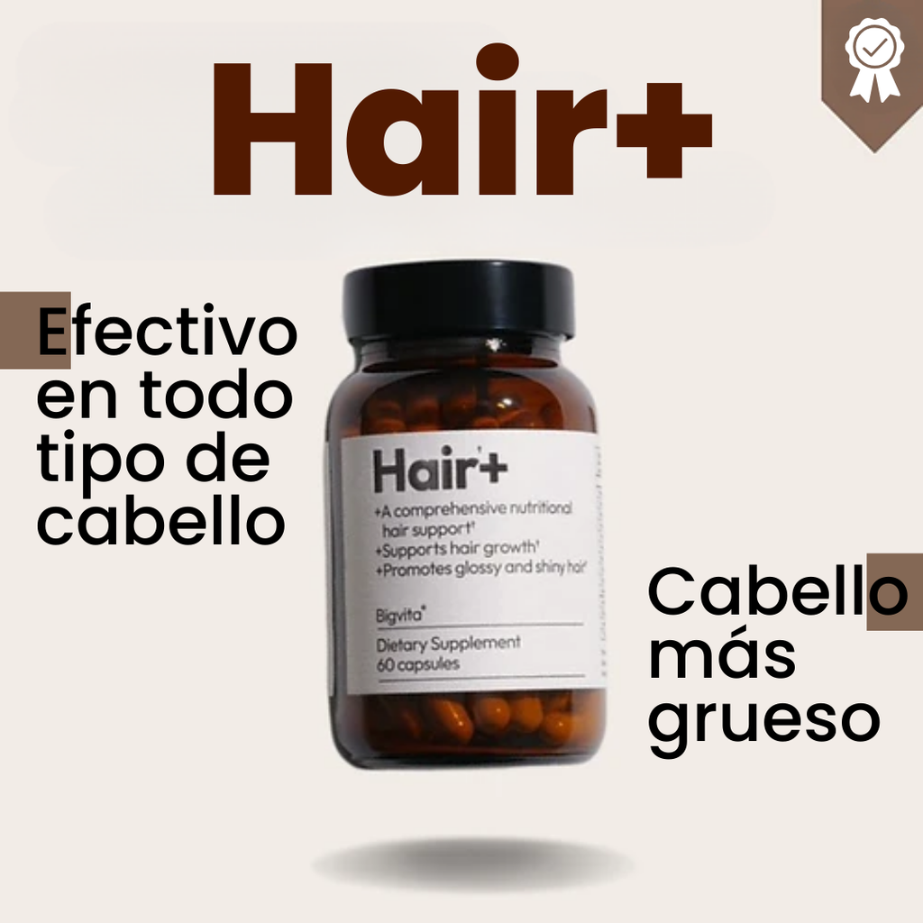 Hair+  Nutrición diaria para un cabello fuerte, brillante y saludable