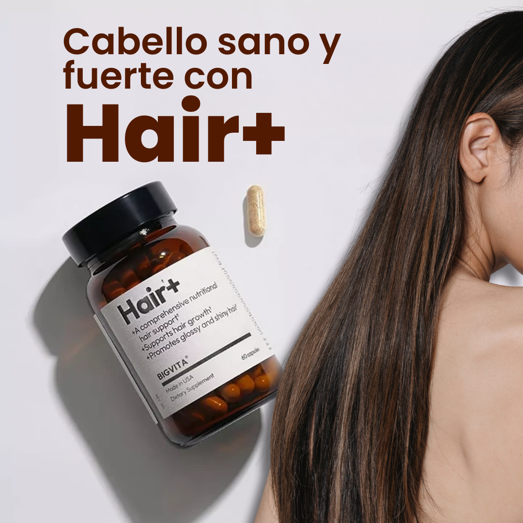 Hair+  Nutrición diaria para un cabello fuerte, brillante y saludable